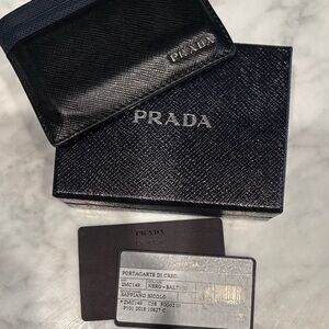 Prada Black Saffiano Leather Card Holder